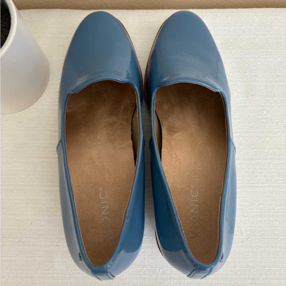 Vionic Willa Wedge Blue Patent Leather Loafers Women’s 11 - Picture 6 of 12